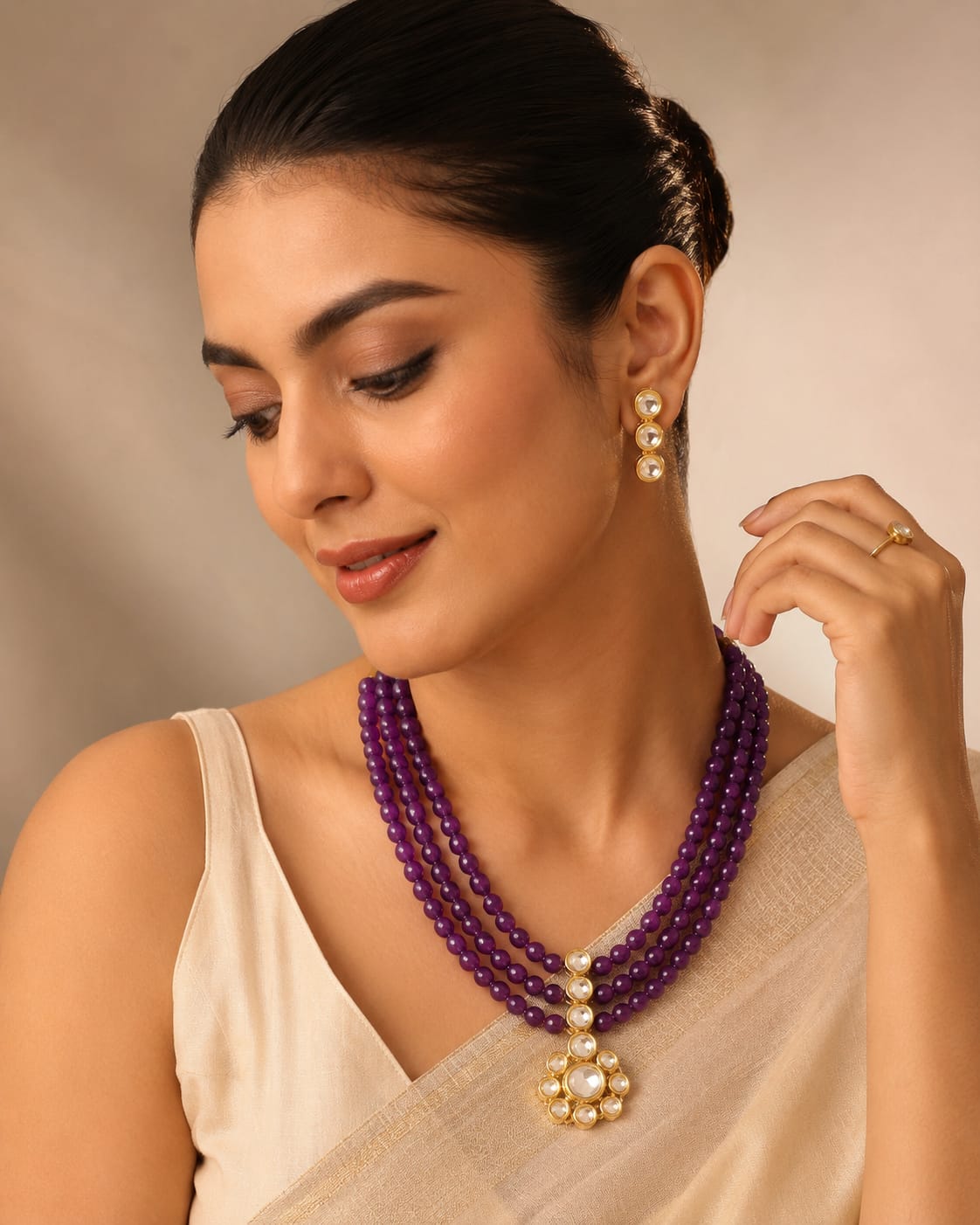 Kundan Pearl Pendant Necklace