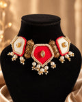 royal red kundan choker