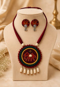 dark green fabric necklac