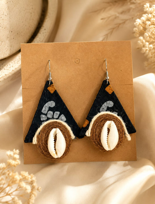 black fabric earring