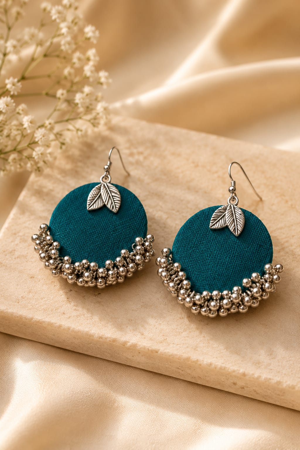 rama green fabric earring